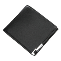 Baellerry Klasik PU Kulit Pendek Dompet untuk Pria, Pria Besi Logam Edge Kartu Case Pemegang
