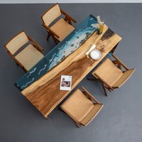 Résine faite à la main noir gris foncé noir résine époxy bois salle à manger café rivière Table moule résine époxy pour la maison salle à manger meubles