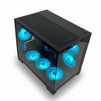MID Tower Desktop Circular Tempered Glass Pc Casing Cpu Cabinet Atx Cooling Gaming Computer case