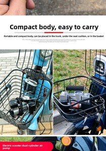 Bomba de Aire Portátil de Alta Presión para Bicicletas y Scooters, Universal de 48v 60v 72v, con Vacío para Neumáticos, Hecha de Metal, Modelo 8807 - Product Image 3