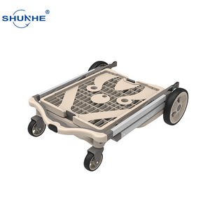 Chariot utilitaire pliable double couche de haute qualité avec deux paniers, montage facile, 4 roues, chariot à main pour le shopping et la logistique - Product Image 3