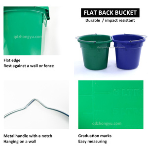 Haute qualité 20L 5 Gal cheval équipement Stable dos plat cheval mangeoire bac en <span class=keywords><strong>plastique</strong></span> seau d'alimentation en eau <span class=keywords><strong>pour</strong></span> cheval cerf bétail - Product Image 5