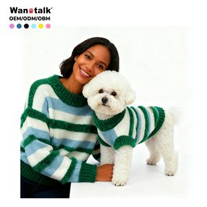 Pull pour chien personnalisé de style classique, écologique, en coton tricoté, fil de polyester, imprimé, saison hiver-printemps, vêtements pour petits animaux - Product Image 1