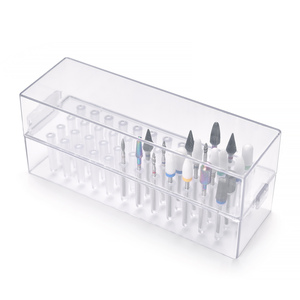 Portable Removable 48 Hole Clear Plastic Nail <b>Drill</b> <b>Bit</b> Storage <b>Box</b> Moistureproof Large Capacity Manicure Efile Organizer Case - Product Image 5
