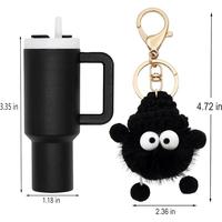 Porte-clés mignon en forme de mini-gobelet, pendentif boule en peluche douce pour femmes, breloque pour sac à main, sac à dos, accessoire de décoration pour clés