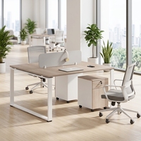 Poste de travail commercial modulaire en bois massif moderne - Bureau de direction ergonomique à hauteur réglable avec tiroirs de rangement et gestion des câbles