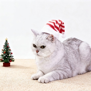 Meilleures ventes en gros d'usine, chapeaux pour animaux de compagnie en velours rayé multicolore de Noël, pour chats et chiens - Product Image 2