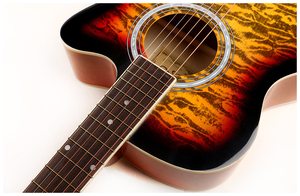 กีตาร์โปร่ง 40 นิ้ว จากโรงงานโดยตรง พร้อมฟิงเกอร์บอร์ดสังเคราะห์ บริการตกแต่งขอบ ABS สำหรับกีตาร์โปร่ง - Product Image 2