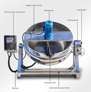 Nuevo Olla de Vapor Encamisada de 500L-5000L, Tanque de Cocción de Grado Alimenticio para Derretir Chocolate, Azúcar, Mermelada y Cocción de Papillas - Product Image 2