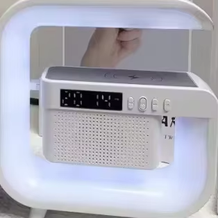 2026 Hot Multifunctional BT Led Night Light Speaker Alarm Clock Wireless Charging Mobile Phone 15W Colorful Subwoofer RGB