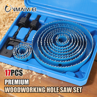 Kit d'outils de perçage multifonctionnel 17 pièces pour la menuiserie, ensemble de scies cloches pour la découpe du bois, du métal et de l'acier inoxydable