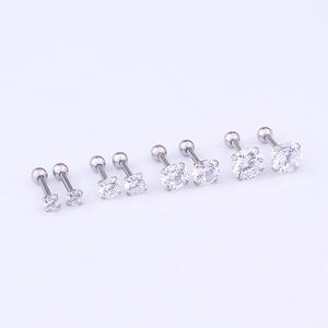 Pendientes de tuerca con diamantes de imitación para mujer/<span class=keywords><strong>hombre</strong></span>, cartílago del trago, piercing de lóbulo estándar, regalo de joyería - Product Image 3