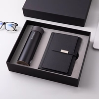 Kit de bureau élégant A5 : Carnet à couverture rigide 100 feuilles, stylo, porte-clés, gobelet – Idéal pour le travail et les études, avec couverture en cuir et tissu