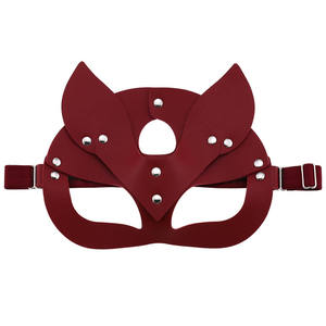 Maschera in Pelle per Adulti da Donna, Design Gatto o <span class=keywords><strong>Volpe</strong></span>, Impermeabile con Benda per Occhi, per Giochi SM, Alta Qualità, Articoli Promozionali - Product Image 6