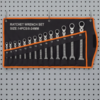 Jeu de clés à cliquet flexibles métriques 12 pièces, pochette en toile pour réparation automobile et mécanique