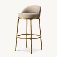 Tabouret de bar pivotant en cuir avec cadre métallique pour intérieur – Offre spéciale