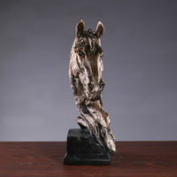 Artisanat créatif américain en résine en forme de tête de cheval, accessoires de décoration transfrontaliers pour la maison, le bureau, le salon, le bar, l'entrée, modèle de Noël SM