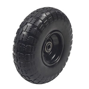 Toptan 10 inç 4.10/3.50-4 PU köpük sert kauçuk tekerlekler tek parça el kamyon için kaynaklı Metal jant/aracı sepeti/<span class=keywords><strong>caster</strong></span> - Product Image 3