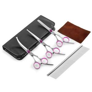 Tesoura para tosa de pets, tesoura de ponta redonda para cachorro, kit de tosa, - Product Image 3