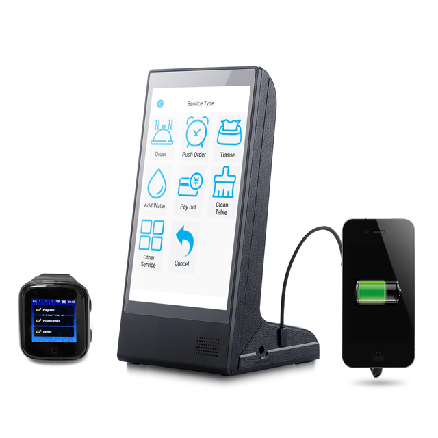 New Coffee Shop Order Call Button Player Table Top Advertising Digital Menu Display Restaurant Waiter Wireless Calling System