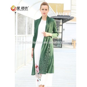 <span class=keywords><strong>Primavera</strong></span> de las mujeres de la moda Chiffon plisado largo abrigo de manga - Product Image 3