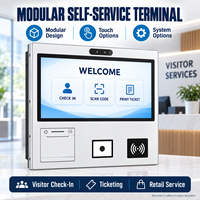 Terminal tactile modulaire en libre-service avec options d'imprimante, de scanner et de lecteur de cartes pour projets de kiosque OEM