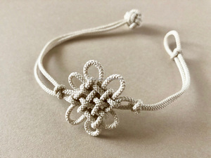 Pulsera de flores personalizada de fábrica, nudo de flor coreano tradicional, pulsera de nudo chino tejido a mano, pulseras de cuerda trenzada - Product Image 2