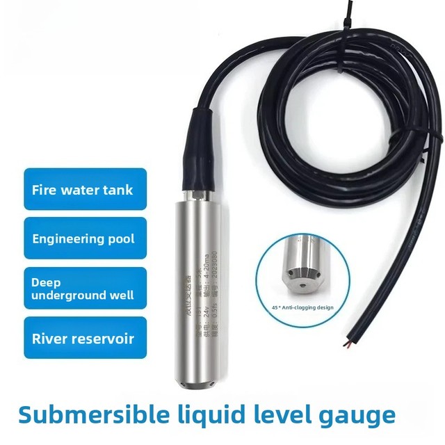 Input Type Liquid Level Transmitter Sensor High Accuracy Stainless Steel Anti-blocking Anti-corrosion High Temperature Resistant