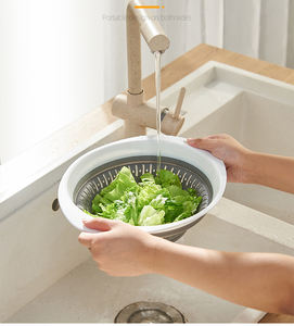 Panier égouttoir pliable en silicone LMK014 pour légumes et fruits, idéal pour la cuisine (vente en gros) - Product Image 5