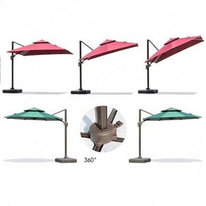 FEAMONT - Sombrilla Doble Plegable para Jardín/Patio/Playa, 3M*3M, Impermeable, Ideal para Restaurantes y Cafeterías al Aire Libre - Product Image 4