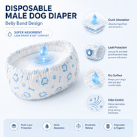 Bandes de protection jetables super absorbantes anti-marquage pour chiens mâles, couches pour chiots, tailles XXS-XXL, vente en gros usine