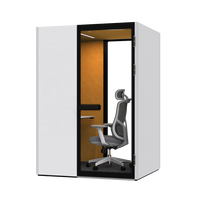 Cabine de bureau individuelle mobile moderne Comine, insonorisée et acoustique, à hauteur réglable, pour espace de travail flexible, idéale pour centres commerciaux et villas