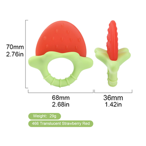 Mordedor de Silicona para Bebés con Forma de Fruta, Diseño OEM ODM, Chupete con Forma de Fresa y Uva, Juguete de Dentición para Bebés - Product Image 5