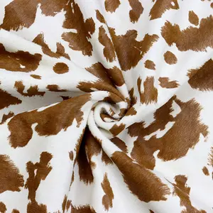 Custom Brown And White Animal Skin Real Leather Cow Hide Upholstery Fabric With Hair On