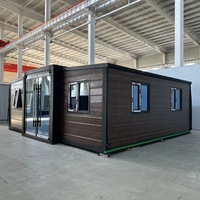 Villa moderne en acier pliable préfabriquée à 2 ou 3 chambres pour usage commercial, maison conteneur extensible de 20 pieds avec toilettes