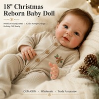 Poupée Bébé Reborn de Noël DOWinch de 18 Pouces Faite à la Main avec Barboteuse Kaki pour Cadeau d'Enfant et Présentation