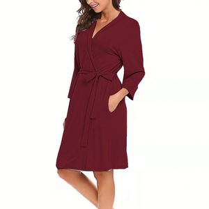 Albornoz ligero para <span class=keywords><strong>mujer</strong></span>, ropa de salón suave para <span class=keywords><strong>mujer</strong></span>, bata larga para <span class=keywords><strong>mujer</strong></span> - Product Image 3