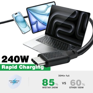 Cavo USB 4.0 Tipo-C Maschio-Maschio WISTAR di Alta Qualità, <span class=keywords><strong>Ricarica</strong></span> Super Veloce 5A per Telefono - Product Image 2