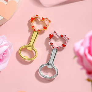 Heart-Shaped <b>Bottle</b> Opener Gold And Silver Zinc Alloy Portable Valentine'S Day Gift <b>Beer</b> <b>Bottle</b> Opener <b>Small</b> Size - Product Image 1