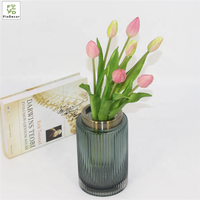 Bouquets de tulipes artificielles de haute qualité, 43 cm, fleurs au toucher réel, centre de table, décoration de mariage, 7 têtes