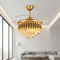 Ventilateur de plafond LED invisible professionnel OEM/ODM moderne pour salon, 42 pouces, avec variateur d'intensité continu et télécommande