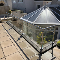 Balustrade extérieure en verre trempé avec poteaux en acier inoxydable pour balcon et terrasse