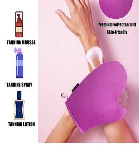 Nouvelle mode <span class=keywords><strong>gant</strong></span> d'applicateur <span class=keywords><strong>autobronzant</strong></span> en velours de soie doux gants de lotion pour le corps végétalien - Product Image 5