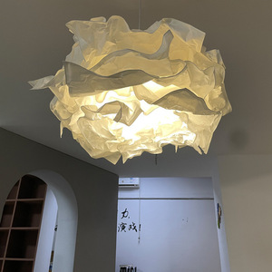 Bana Lighting Wabi Sabi Paper Art Chandelier Led Light White Bamboo Rattan Hotel Guesthouse Ceiling Lamp - Product Image 4
