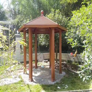 Pabellón de madera para jardín, gazebo impermeable, estructura de madera para patio, para relajación y observación. - Product Image 3