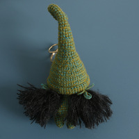Nouvelle poupée elfe forestière au crochet fait main, porte-clés, figurine artisanale lourde, breloque de sac