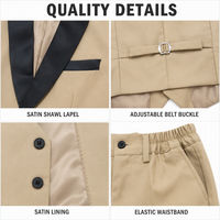 Ensemble 3 pièces de smoking pour garçons : veste en satin à revers châle, gilet et pantalon – Costume formel pour mariage, fête ou bal de promo pour enfants – Vente en gros OEM