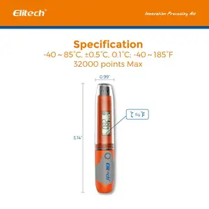 USB Temperatura Data Logger Recorder Elitech RC-51 Temperatura à prova d'água Tester 32000 Pontos
