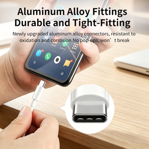 <span class=keywords><strong>C</strong></span>âble de charge rapide personnalisé Type-<span class=keywords><strong>C</strong></span> vers 8 broches en TPE blanc PD 27W pour iPhone 14 13 12 Mini <span class=keywords><strong>Pro</strong></span> Max 11 X XS XR 8 Plus iPad <span class=keywords><strong>AirPods</strong></span> - Product Image 3