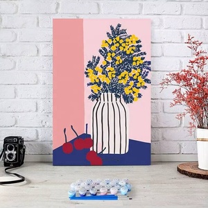 XIXI Kit de Pintura al Óleo por Números, Paisaje de Flores, Lienzo DIY Hecho a Mano, Decoración del Hogar - Product Image 1